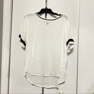 White high-low blouse